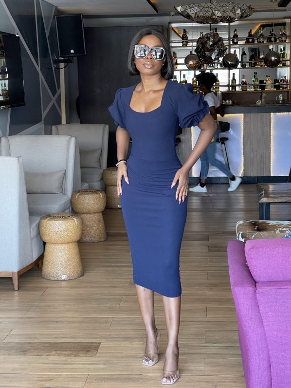 Maya midi dress in blue - Image 4