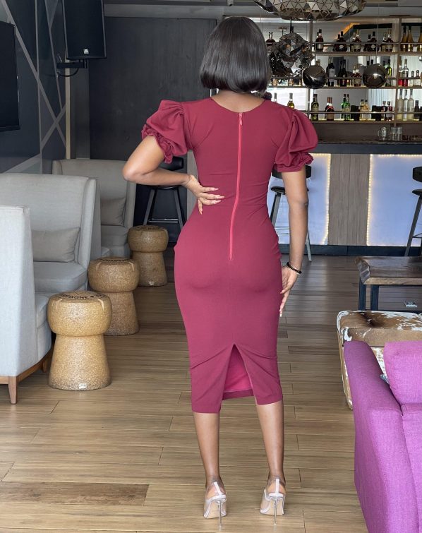MAYA midi dress in burgundy - Image 5