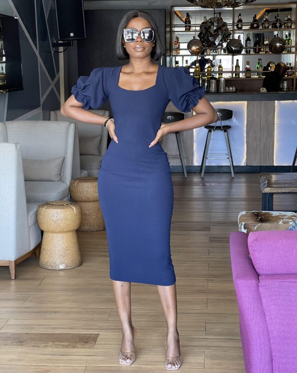 Maya midi dress in blue - Image 2