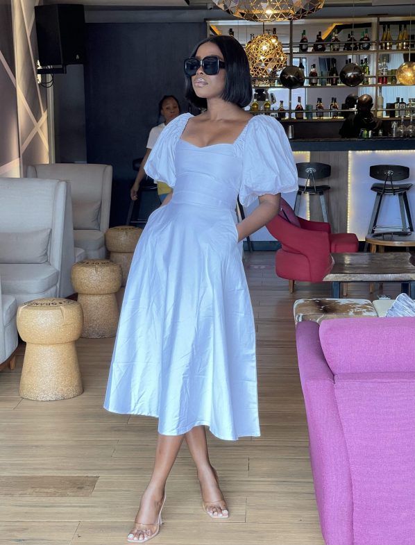 AMANZA midi dress in white - Image 4