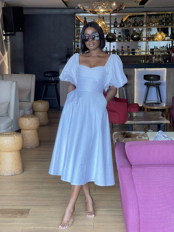 AMANZA midi dress in white - Image 2
