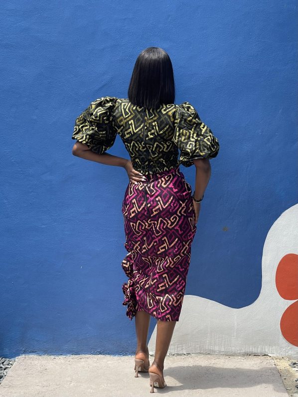 SEOUL skirt set in Ankara color block - Image 5