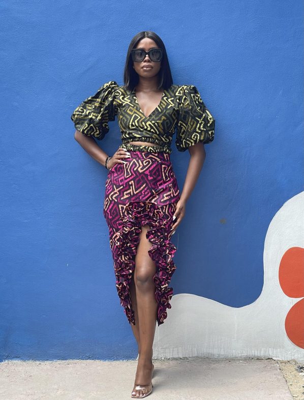 SEOUL skirt set in Ankara color block - Image 2