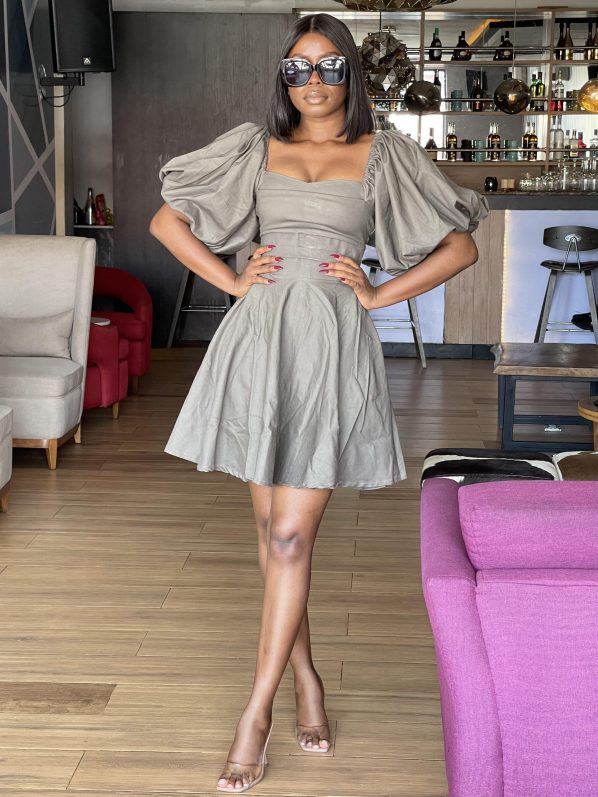 AMANZA mini dress in Grey - Image 2