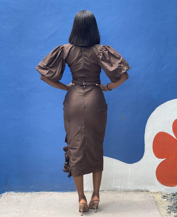 SEOUL skirt set in mono Brown - Image 5