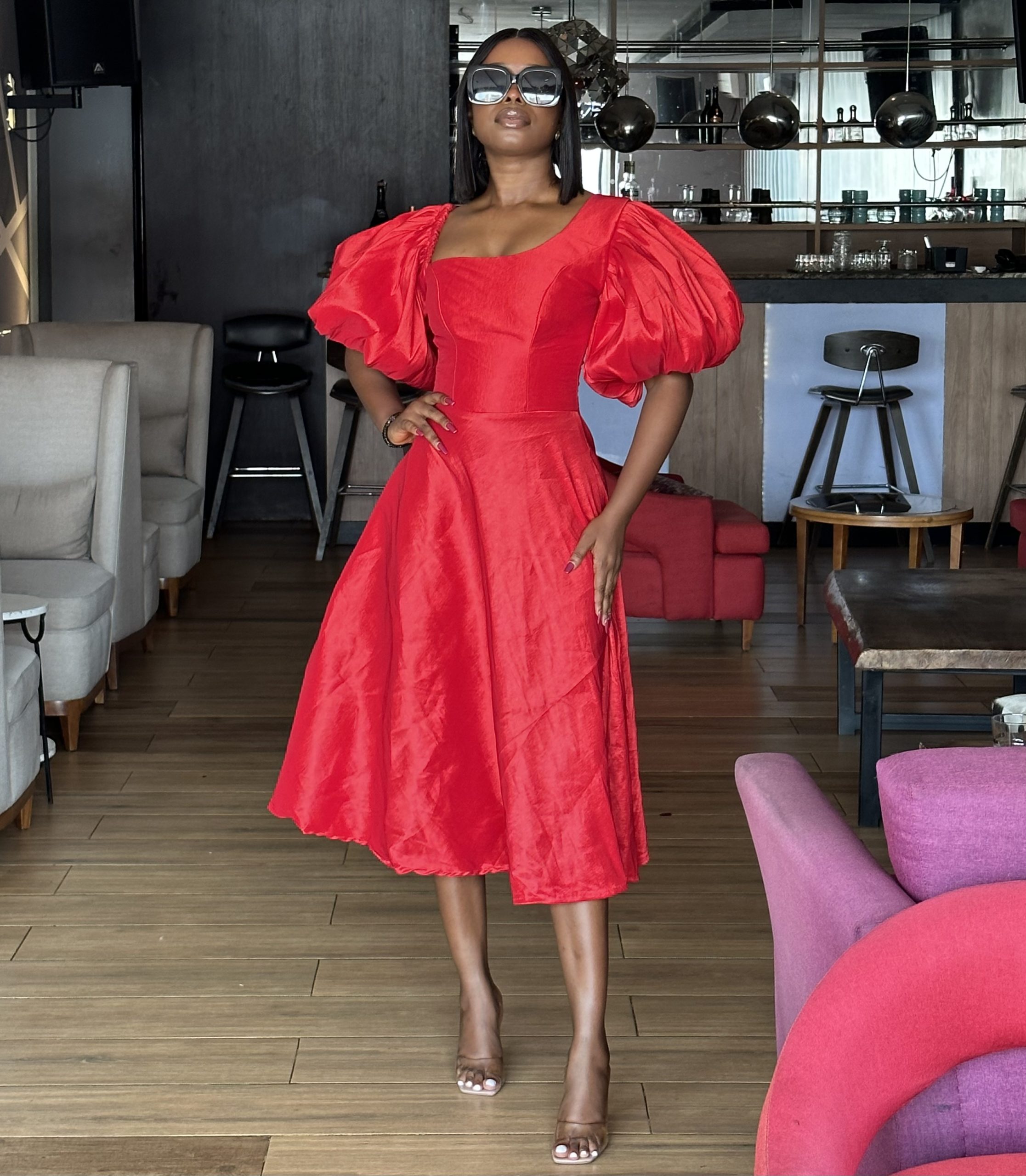IGLOO midi dress in Red – Shop Enadia
