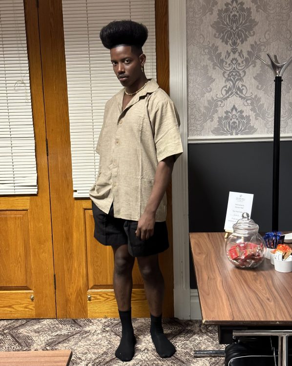 ASORO shorts set in Brown and Black - Image 2