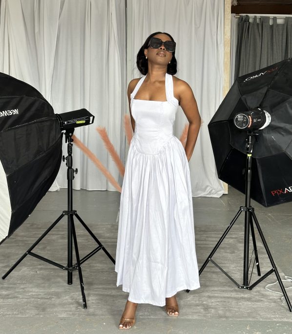 AGHO midi dress in white