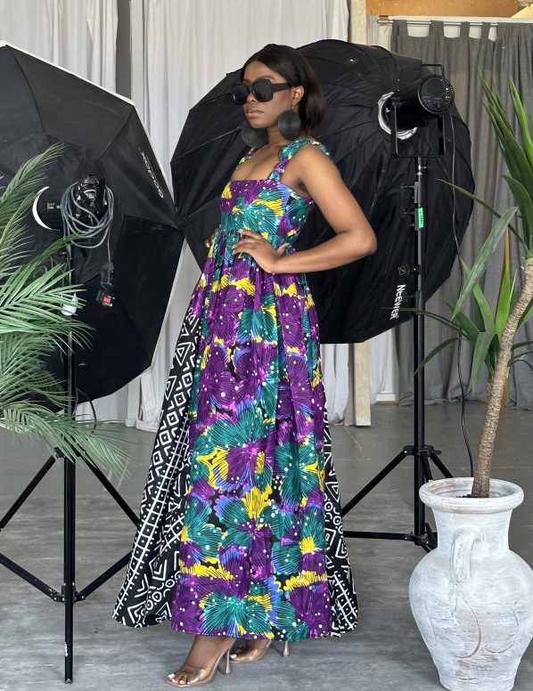 ENOFE maxi dress in Ankara - Image 4