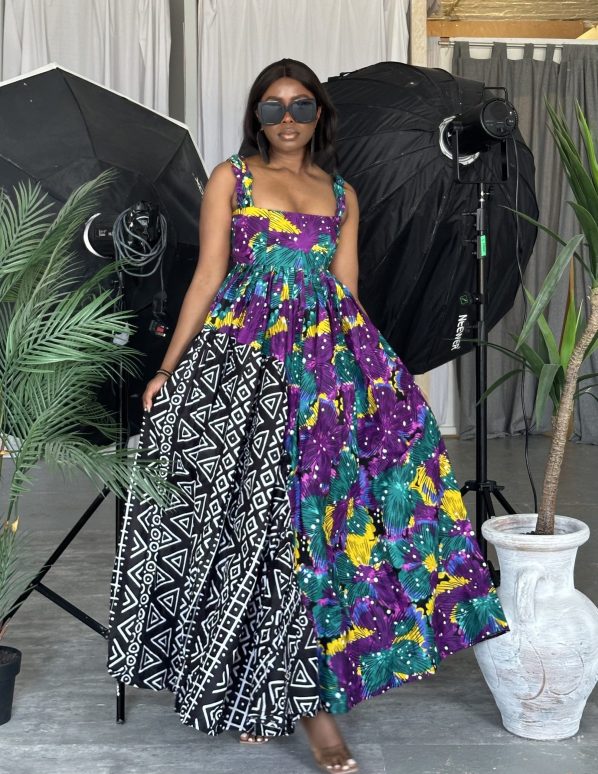 ENOFE maxi dress in Ankara - Image 3