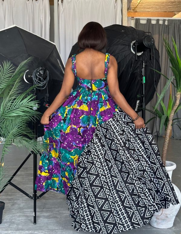 ENOFE maxi dress in Ankara - Image 5