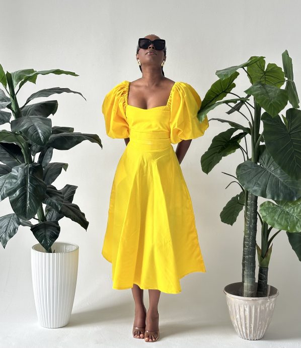 AMANZA midi in Yellow