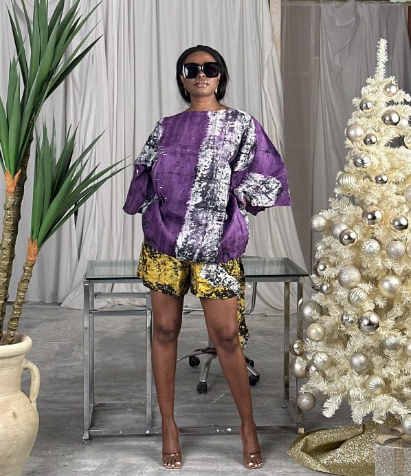 OMOROSE shorts set in Purple/Yellow (Preorder 14-20 business days) - Image 2