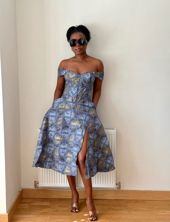 IMADE midi dress in Grey - Image 3