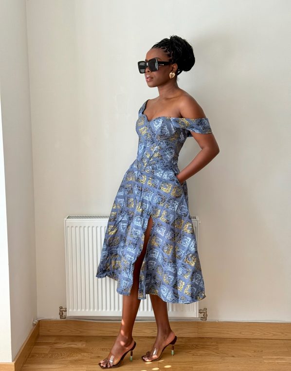 IMADE midi dress in Grey - Image 4