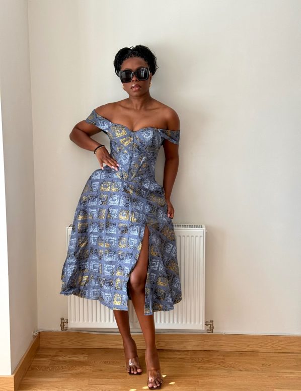 IMADE midi dress in Grey - Image 2