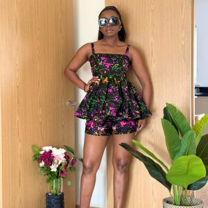 ABENA shorts set in purple/Pink