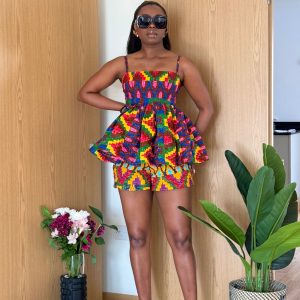 ABENA shorts set in Blue Red/Yellow